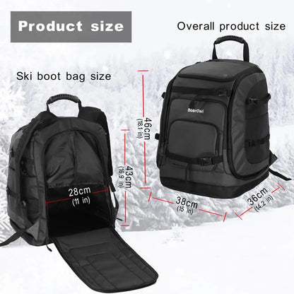 Ski Boot Bag 65L for Ski Boots Helmet Goggles Gloves