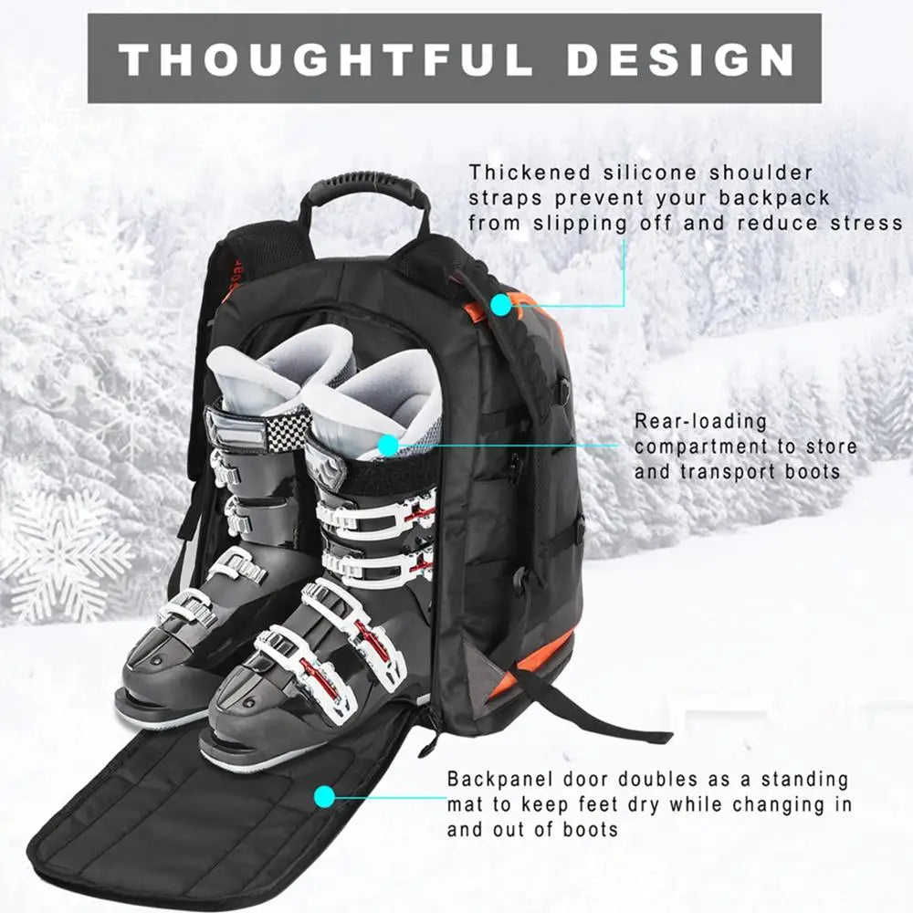 Ski Boot Bag 65L for Ski Boots Helmet Goggles Gloves