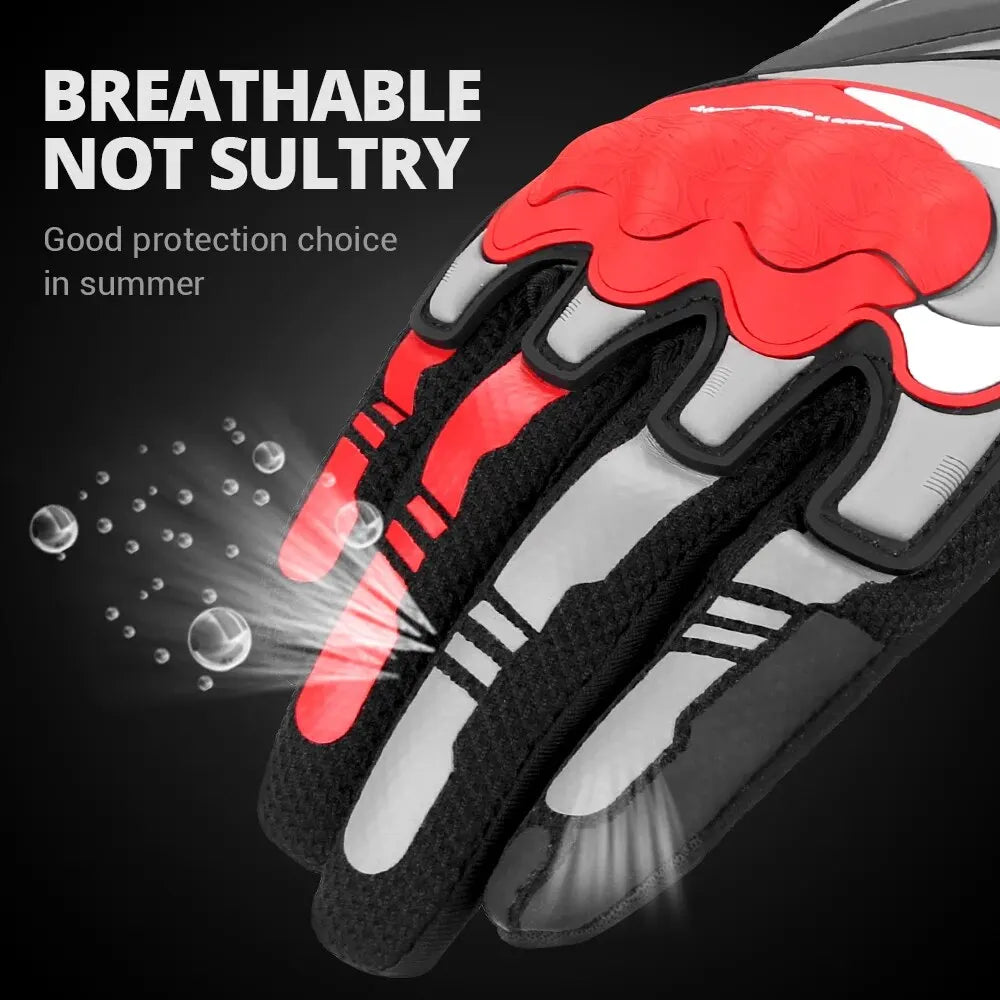 Motorcycle Gloves Unisex Breathable Touch Screen Protection Night Reflective Full Finger