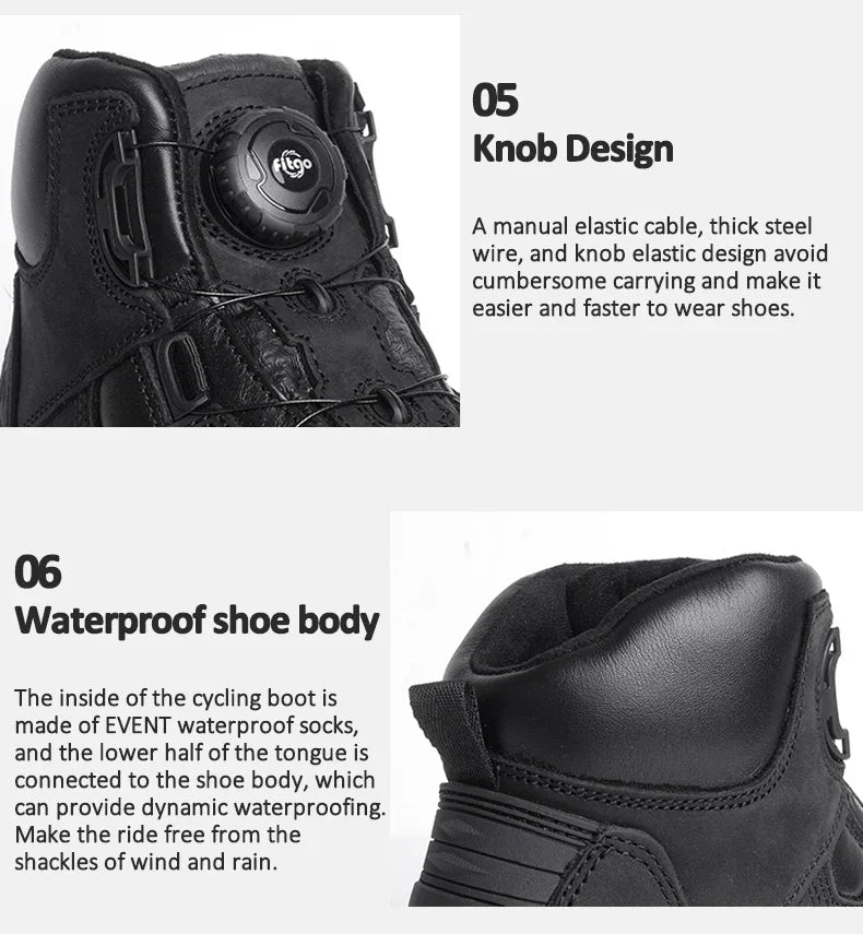 Motorcycle Boots Cowhide ATV Waterproof Riding Rally Racing Motocross