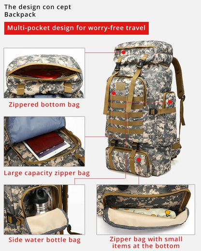 Travel Backpack Tactical Climbing Outdoor Hiking Camouflage Multifunctional Bag