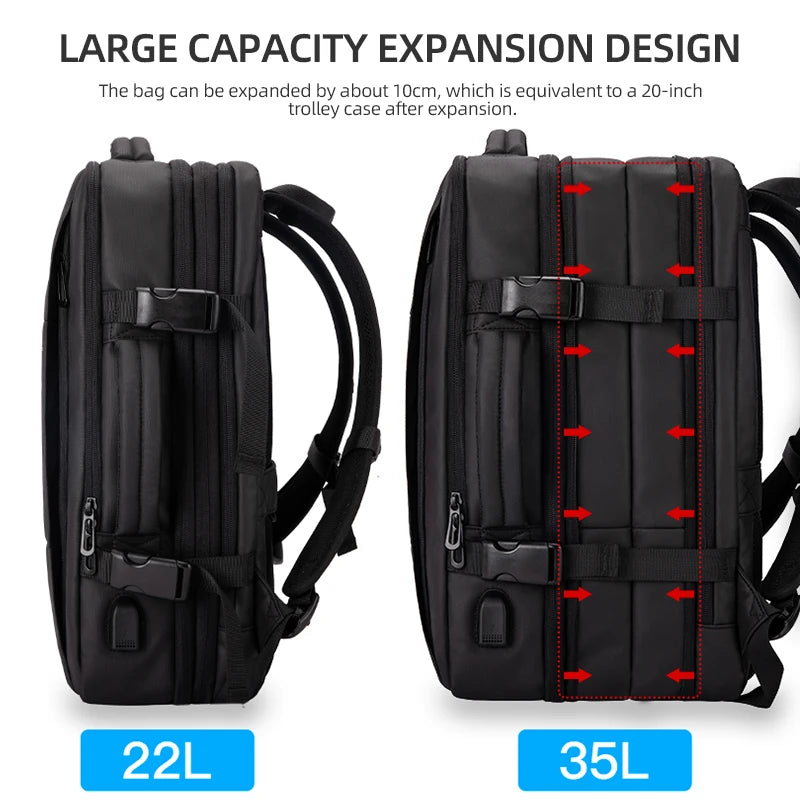 Large Capacity Expandable Travel Backpack