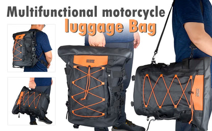 Expandable Motorcycle Tail Bag Sissy Bar Bag Motorcycle Gear Backpack with Sissy Bar Straps