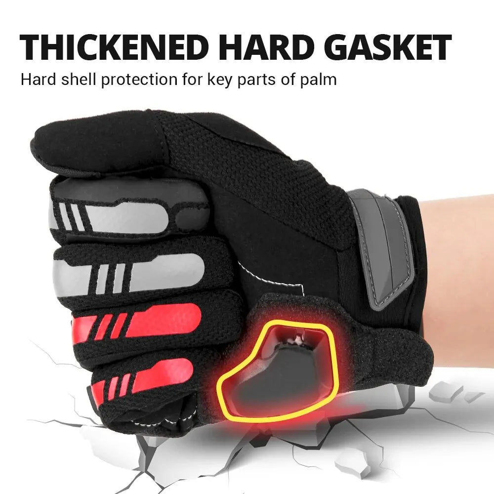 Motorcycle Gloves Unisex Breathable Touch Screen Protection Night Reflective Full Finger