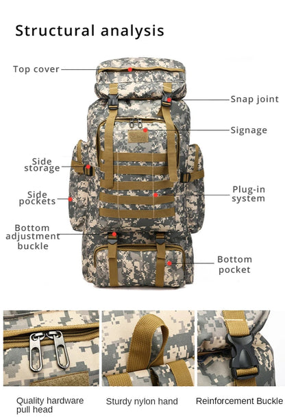 Travel Backpack Tactical Climbing Outdoor Hiking Camouflage Multifunctional Bag