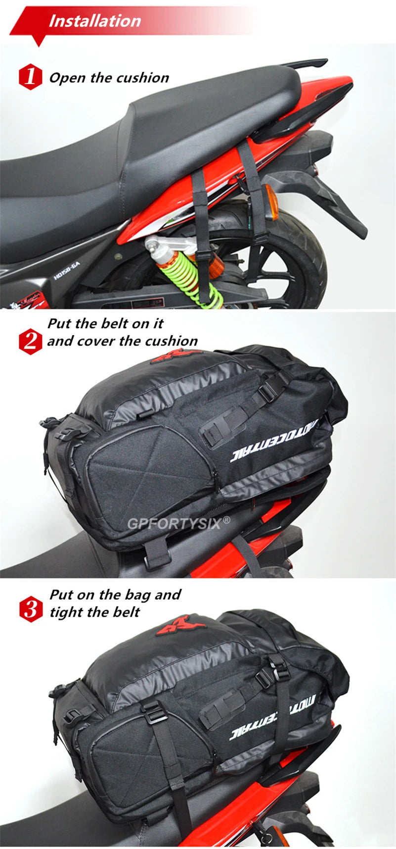 Motorcycle Rear Seat Bag Backpack