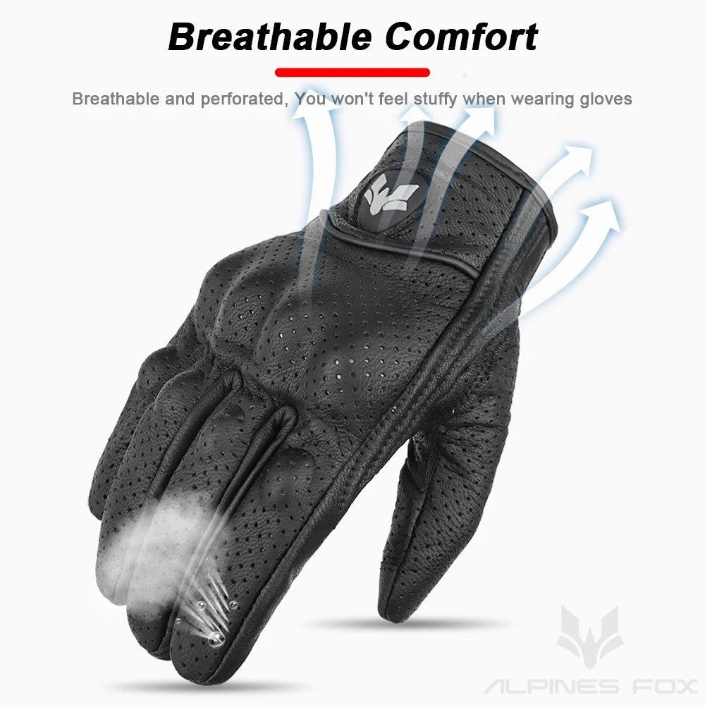 Summer Motorcycle Leather Gloves Motorcyclist Gloves Men Women