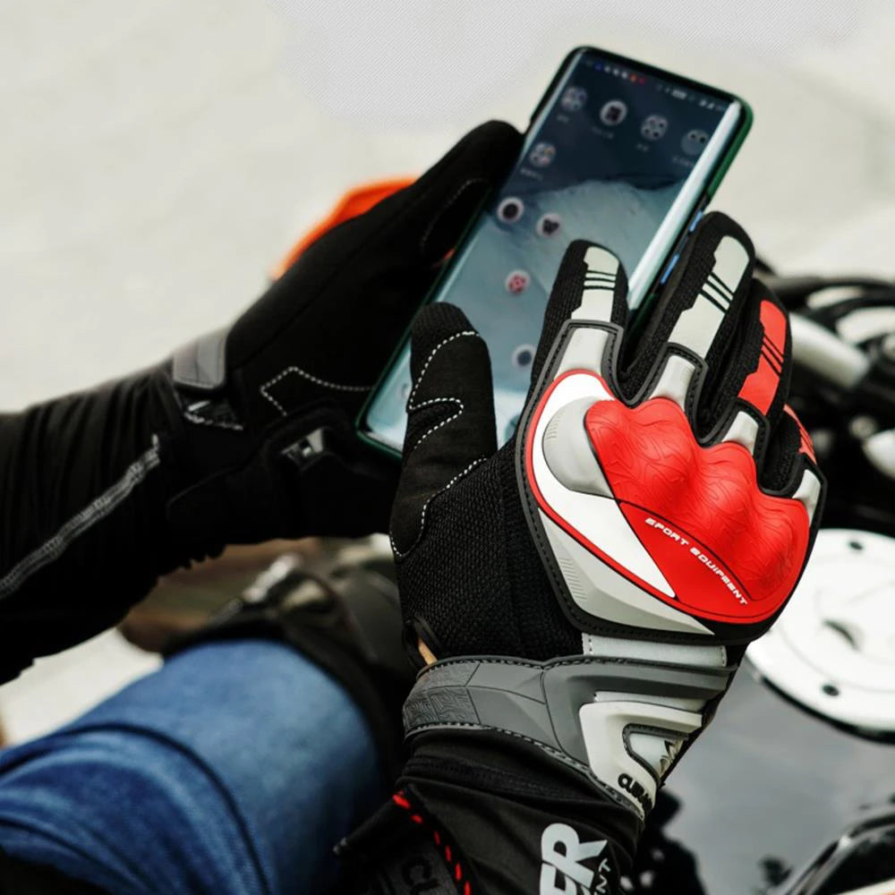 Motorcycle Gloves Breathable Full Finger Protective Touch Screen