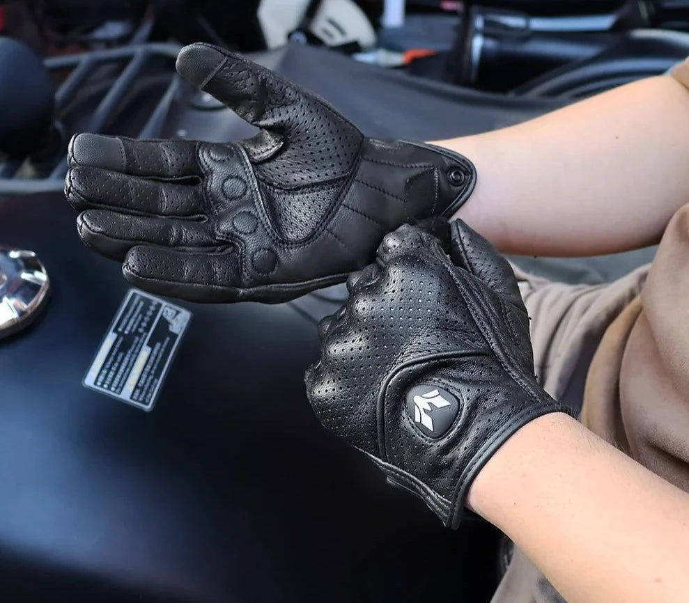 Summer Motorcycle Leather Gloves Motorcyclist Gloves Men Women