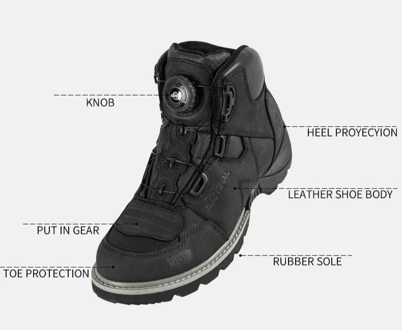 Motorcycle Boots Cowhide ATV Waterproof Riding Rally Racing Motocross